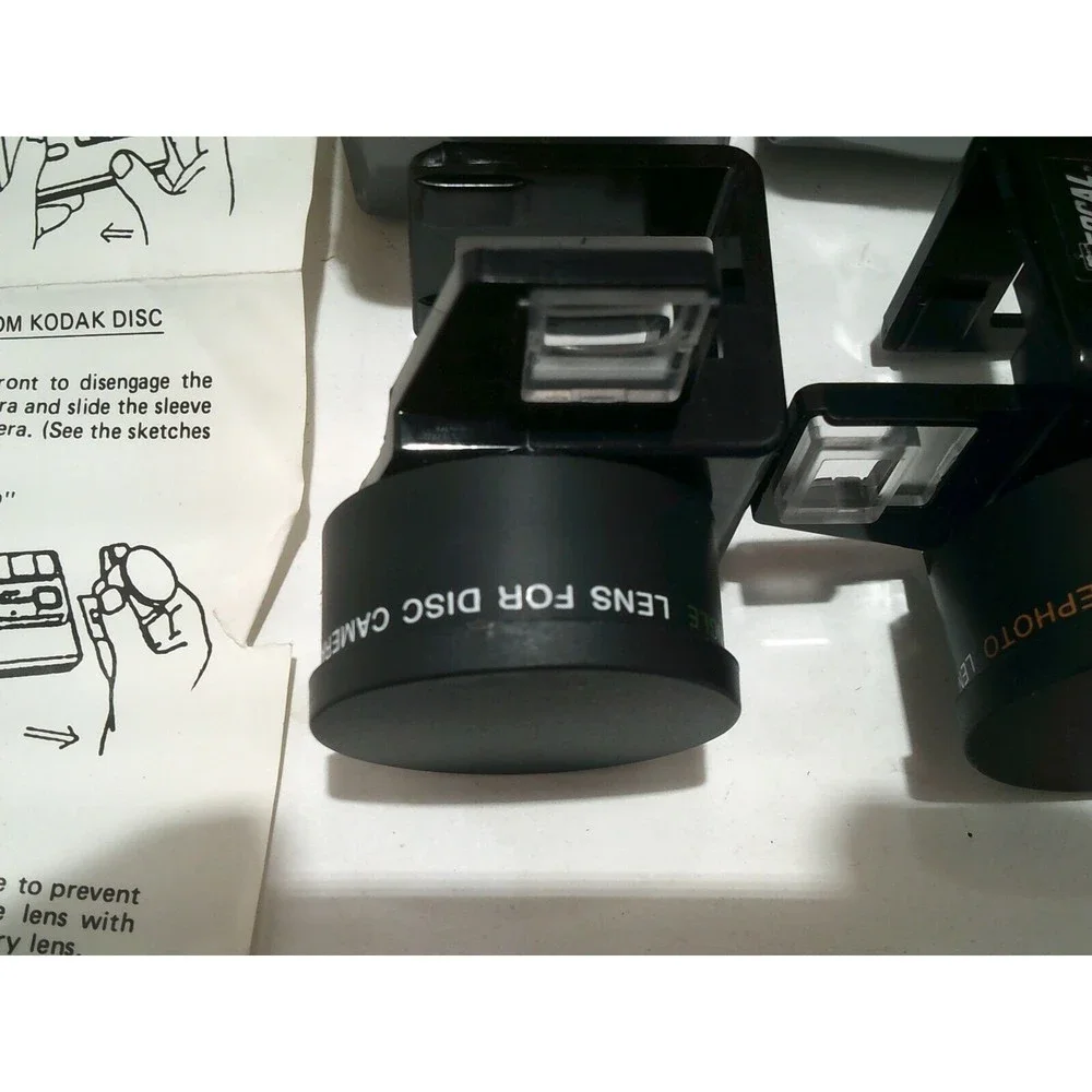 Focal Auxiliary Lens Set For Kodak Disc Cameras Telephoto & Wide Angle in Box
